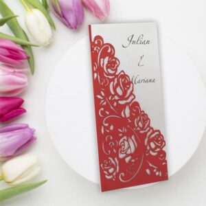 invitación boda con rosas