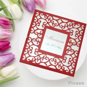 invitación roja xv años