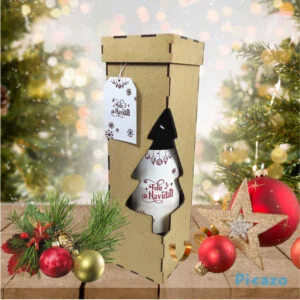 Portabotella con árbol de navidad
