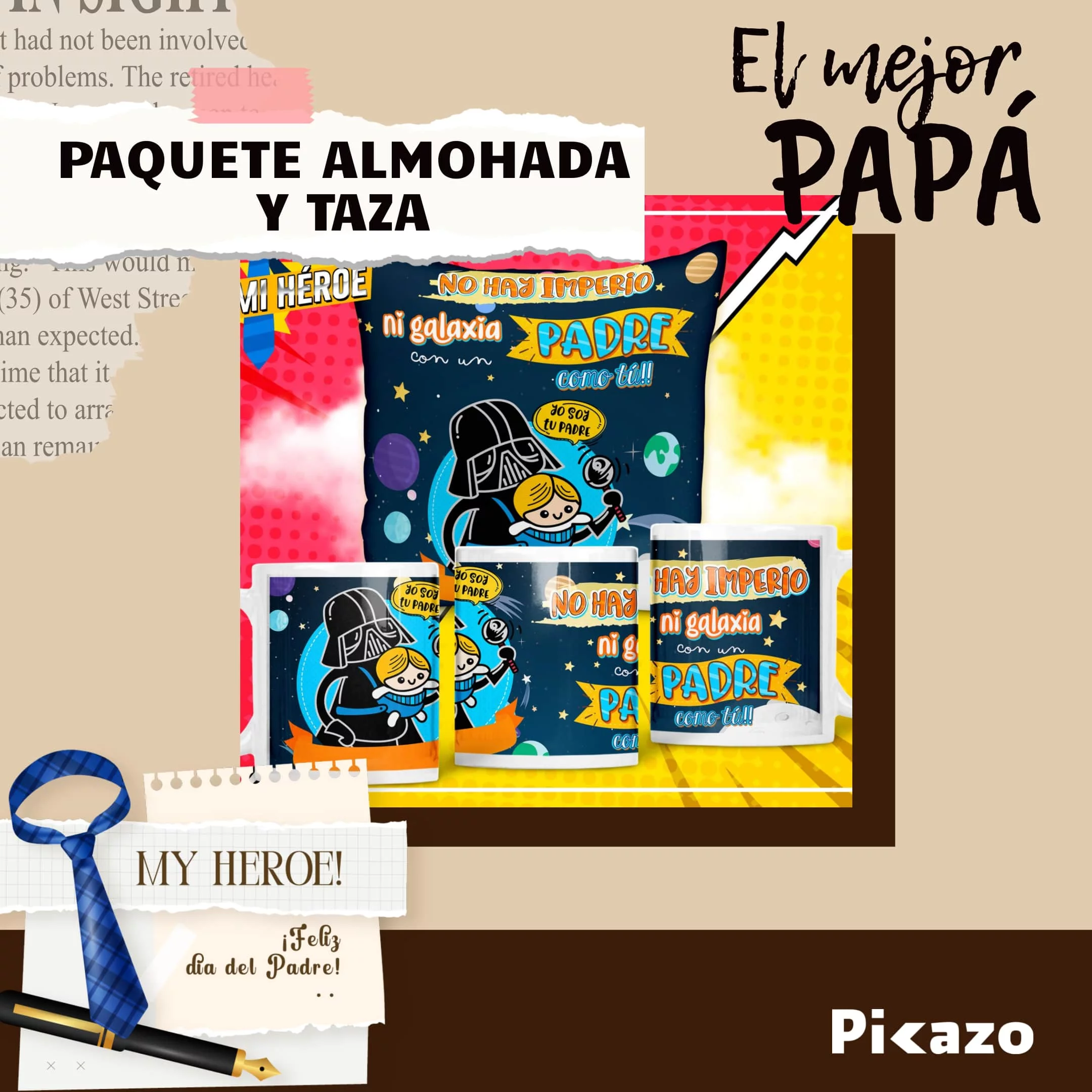 Paquete de almohada y taza