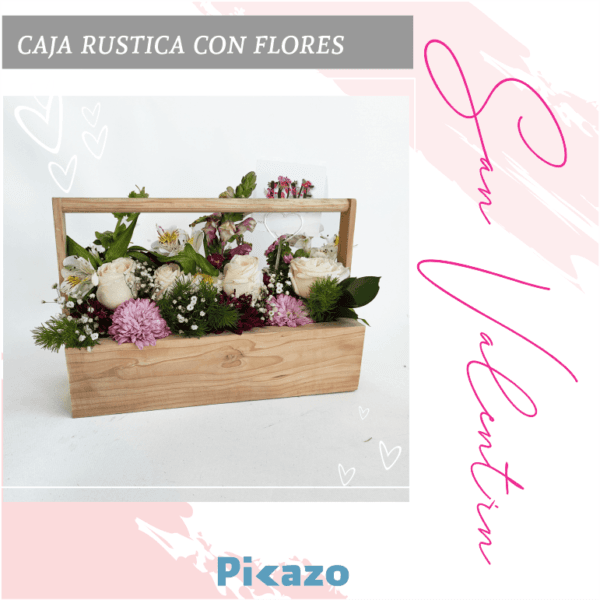 caja con flores